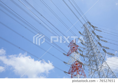 Red and white steel towers Red and white steel towers 76527651