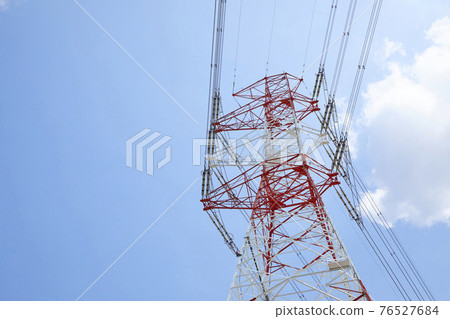 Red and white steel towers 76527684