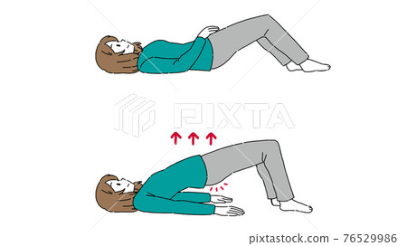 Illustration of a woman doing pelvic floor... - Stock Illustration ...