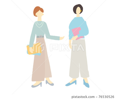 Overall illustration of working women having a meeting 76530526