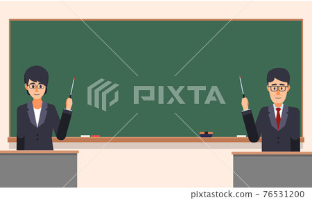 Illustrations of female and male teachers... - Stock Illustration ...