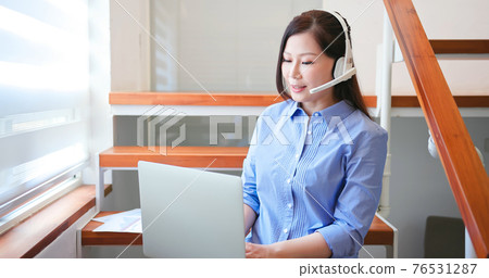 telework video meeting at home 76531287