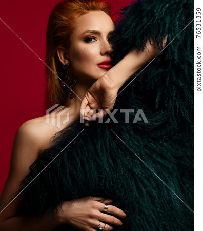 Portrait of excited seductive rich sensual young Portrait of excited seductive rich sensual young 76531359