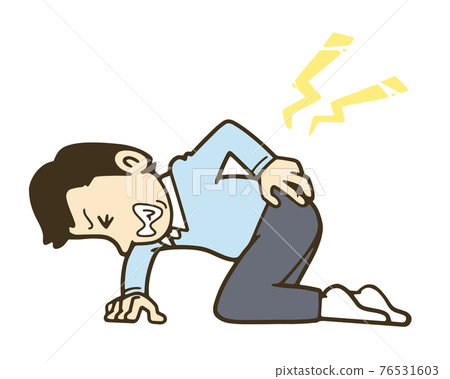 Illustration of a man who hurt his back 76531603