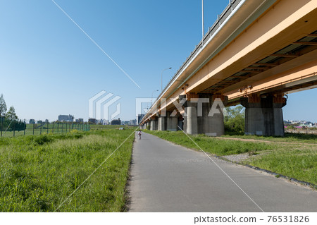 Spring scenery of Kawaguchi City, Saitama Prefecture Shinarakawa Bridge April 76531826