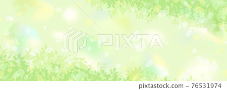 Natural and fresh green landscape background illustration 76531974