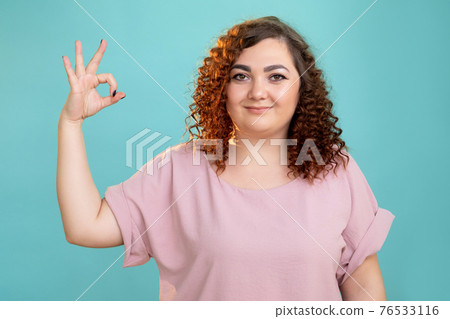 body positive fatty woman supportive gesture body positive fatty woman supportive gesture 76533116
