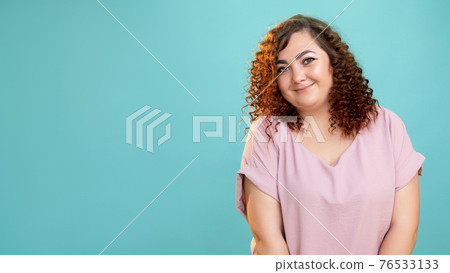 happy woman plus size beauty body positive 76533133