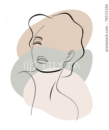 Fashion lineart portrait of young beautiful woman Fashion lineart portrait of young beautiful woman 76533160