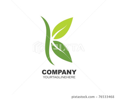 k letter leaves illustration logo vector icon - Stock Illustration ...