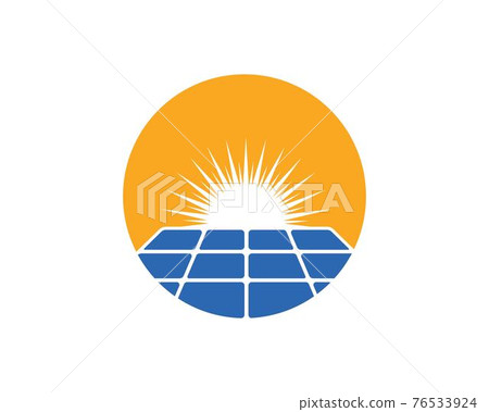 solar panel logo vector icon of natural energy - Stock Illustration ...