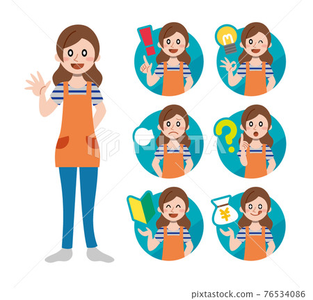 Housewife upper body icon Housewife upper body icon 76534086