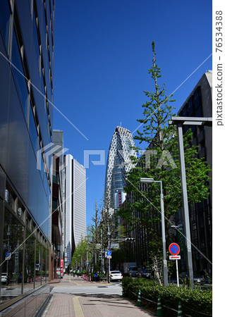 Cityscape 東京新宿區：天氣晴朗的摩天大樓 76534388