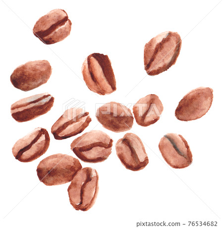 Coffee beans watercolor material Coffee beans watercolor material 76534682