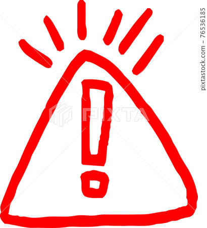 Exclamation mark illustration hand-painted warning point 76536185