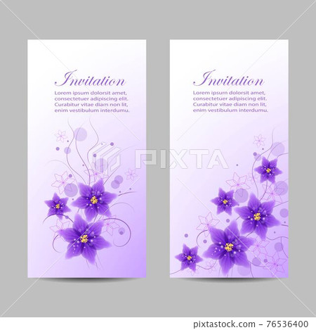 Set of vertical banners with beautiful flowers 76536400