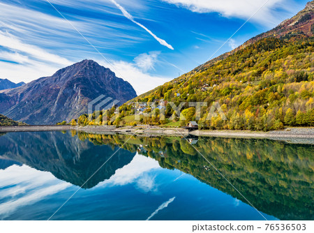 The lower reservoir of Lac du Verney at Allemond in France. It is the largest hydroelectric power station in France The lower reservoir of Lac du Verney at Allemond in France. It is the largest hydroelectric power station in France 76536503