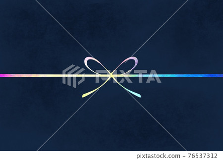[Background material] Colorful ribbon decoration navy blue 76537312