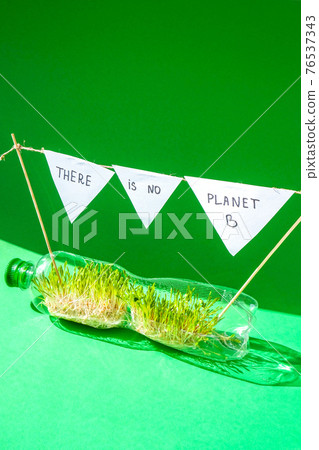 THERE IS NO PLANET B Young green plants in plastic bottle. Ecology and Environmental conversation. Earth day concept. Global pollution of the planet. Seedling THERE IS NO PLANET B Young green plants in plastic bottle. Ecology and Environmental conversation. Earth day concept. Global pollution of the planet. Seedling 76537343