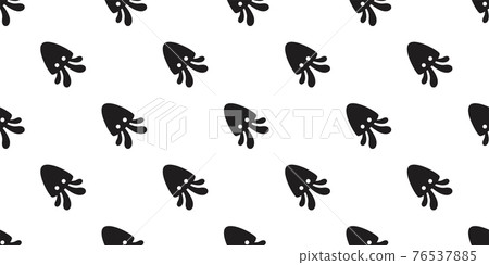 squid octopus Seamless pattern fish vector salmon tuna shark dolphin doodle icon cartoon ocean sea pet animal repeat wallpaper tile background scarf isolated illustration doodle black design 76537885