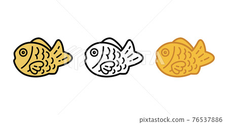 fish vector icon Taiyaki bakery food snack salmon tuna cartoon symbol illustration doodle design 76537886