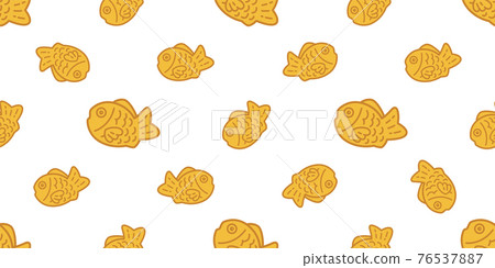 fish Taiyaki Seamless pattern bakery japan food snack tuna vector shark salmon dolphin doodle icon cartoon ocean sea tile background repeat wallpaper scarf isolated pet animal illustration doodle desi 76537887