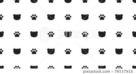 bear seamless pattern polar paw footprint vector head repeat wallpaper teddy scarf isolated cloud cartoon illustration tile background illustration doodle design 76537918
