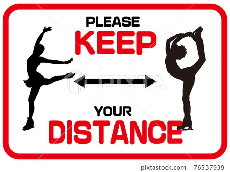KEEP DISTANCE 英語社交距離標記花樣滑冰 76537939