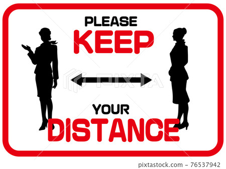 KEEP DISTANCE 英語社交距離標誌導遊/管家 76537942