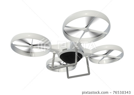Flying drone isolated on white background - Stock Illustration ...