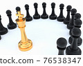 Golden King surrounded by black pawns - chess trap concept 76538347