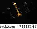 Golden King surrounded by black pawns - chess trap concept 76538349