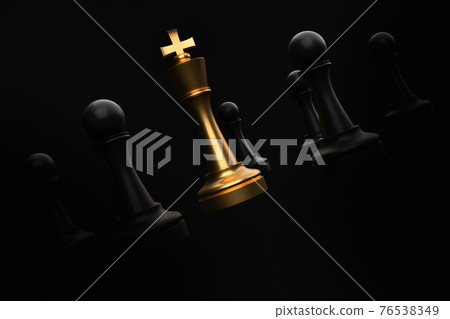 Golden King surrounded by black pawns - chess trap concept Golden King surrounded by black pawns - chess trap concept 76538349