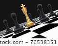 Golden King surrounded by black pawns - chess trap concept 76538351