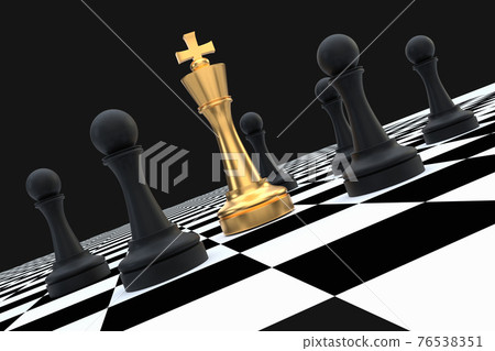 Golden King surrounded by black pawns - chess trap concept Golden King surrounded by black pawns - chess trap concept 76538351