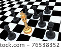 Golden King surrounded by black pawns - chess trap concept 76538352