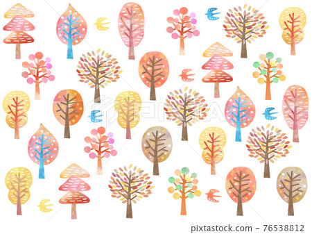 Scandinavian style_watercolor_autumn tree pattern 821 Scandinavian style_watercolor_autumn tree pattern 821 76538812