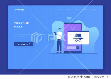 Flat design of incognito browsing concept. Illustrations for websites, landing pages, mobile apps, posters and banners. 76539404