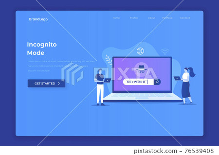 Incognito browsing illustration concept. Illustrations for websites, landing pages, mobile apps, posters and banners. 76539408
