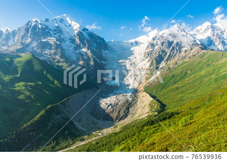 Beautiful snow mountains and glacier in Georgia Beautiful snow mountains and glacier in Georgia 76539936
