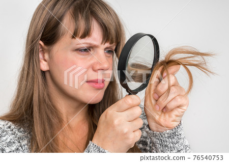 Hair problems - brittle, damaged, dry and loss hair concept 76540753