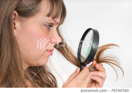 Hair problems - brittle, damaged, dry and loss hair concept 76540760