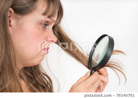 Hair problems - brittle, damaged, dry and loss hair concept 76540761