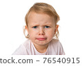 Little baby with sad expression in face 76540915