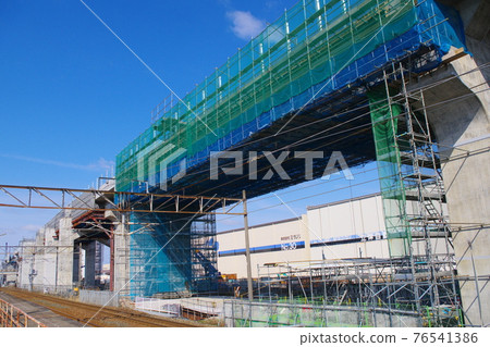 2021 年 3 月,福井市越前花戶站附近的北陸新幹線擴建工程 2021 年 3 月,福井市越前花戶站附近的北陸新幹線擴建工程 76541386