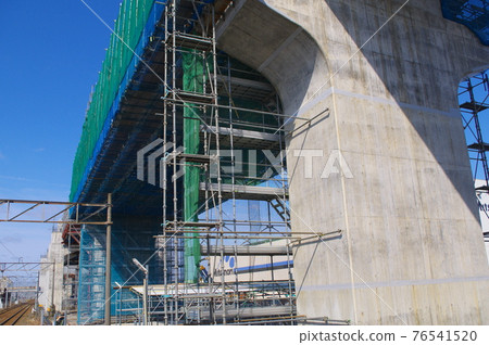 2021 年 3 月,福井市越前花戶站附近的北陸新幹線擴建工程 2021 年 3 月,福井市越前花戶站附近的北陸新幹線擴建工程 76541520