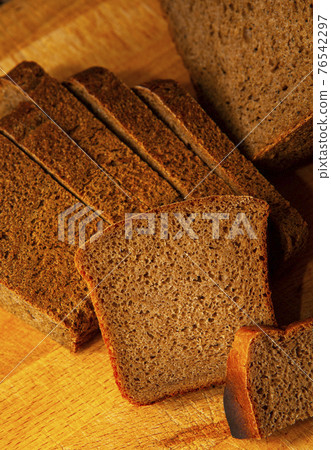 image of bread wooden desk background  76542297