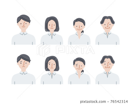 簡單圖標套裝：青年男女/中年男女套裝C（無主線） 76542314