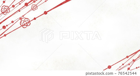 [Frame material] Red corner decoration of plum knot Japanese paper style 76542544