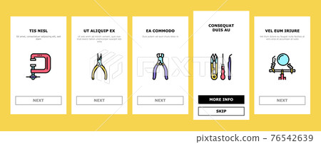 Handmade Jewellery Onboarding Icons Set Vector 76542639